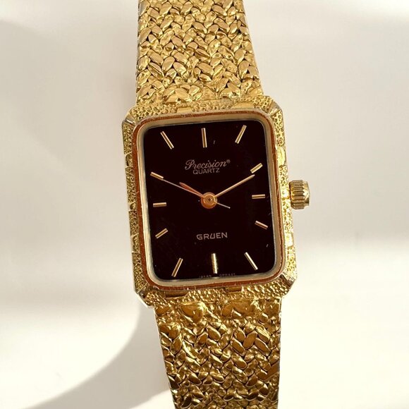 Accessories - SOLD Precision by Gruen Gold Toned Vintage Braided Wristwatch - 15mm - WORKS!
